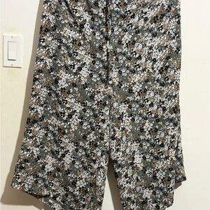 margot Neutral Floral Speckle Wide Leg Pants